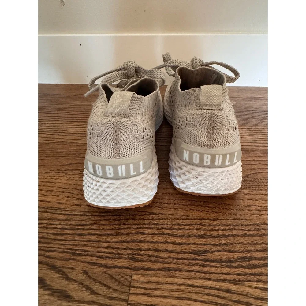 NOBULL Knit Runner Sand Beige Women Athletic Training Running Shoes Gum Sole 8.5